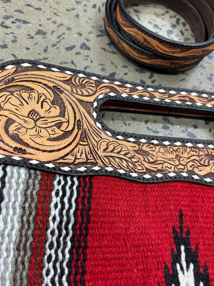 Red - Saddle Blanket and Leather Crossbody/Clutch