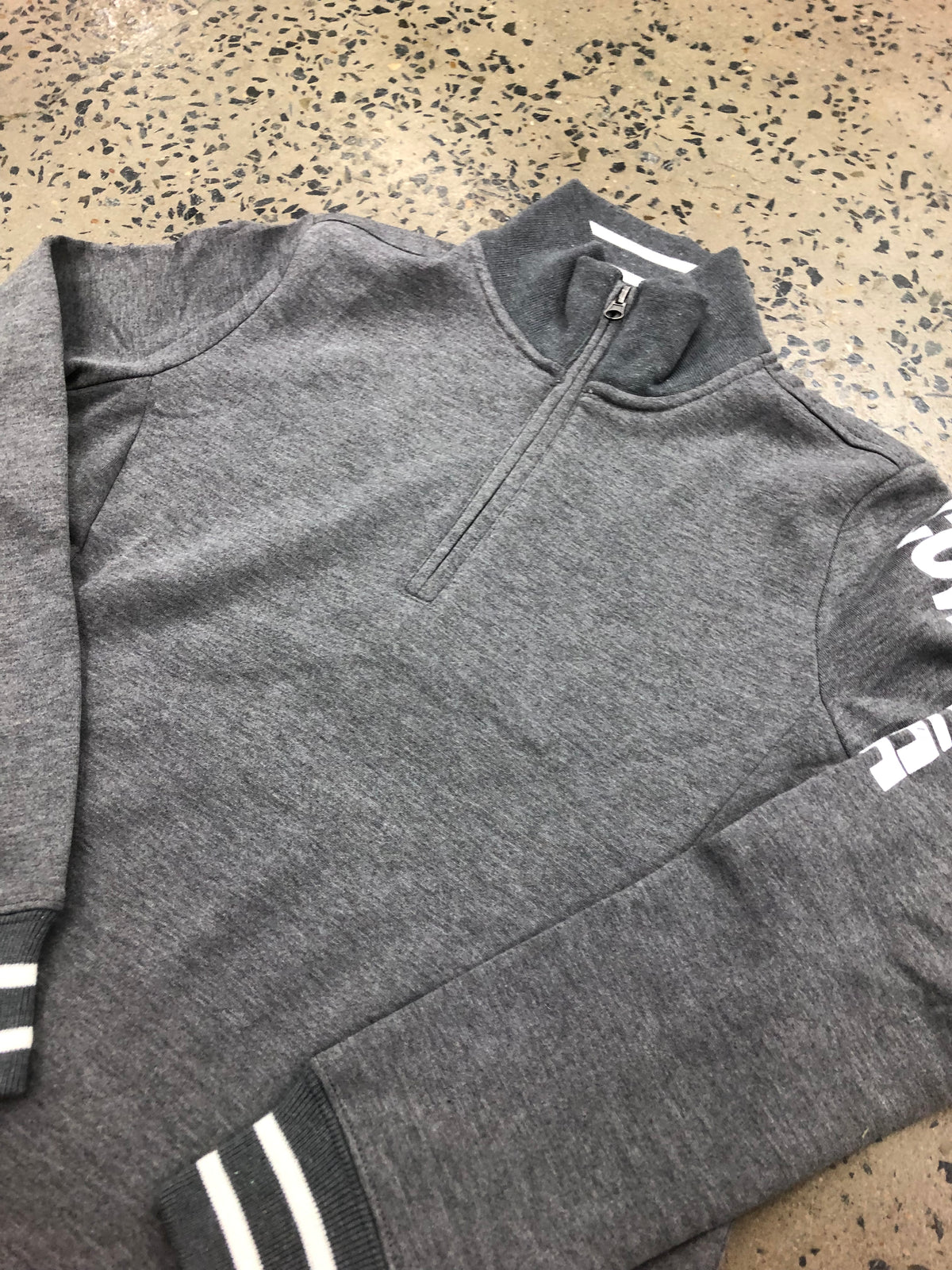 Cowgirl Tuff Quarter Zip - Grey & Cream