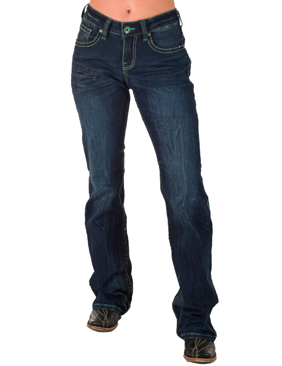 Cowgirl Tuff Jeans - Turquoise Arrows