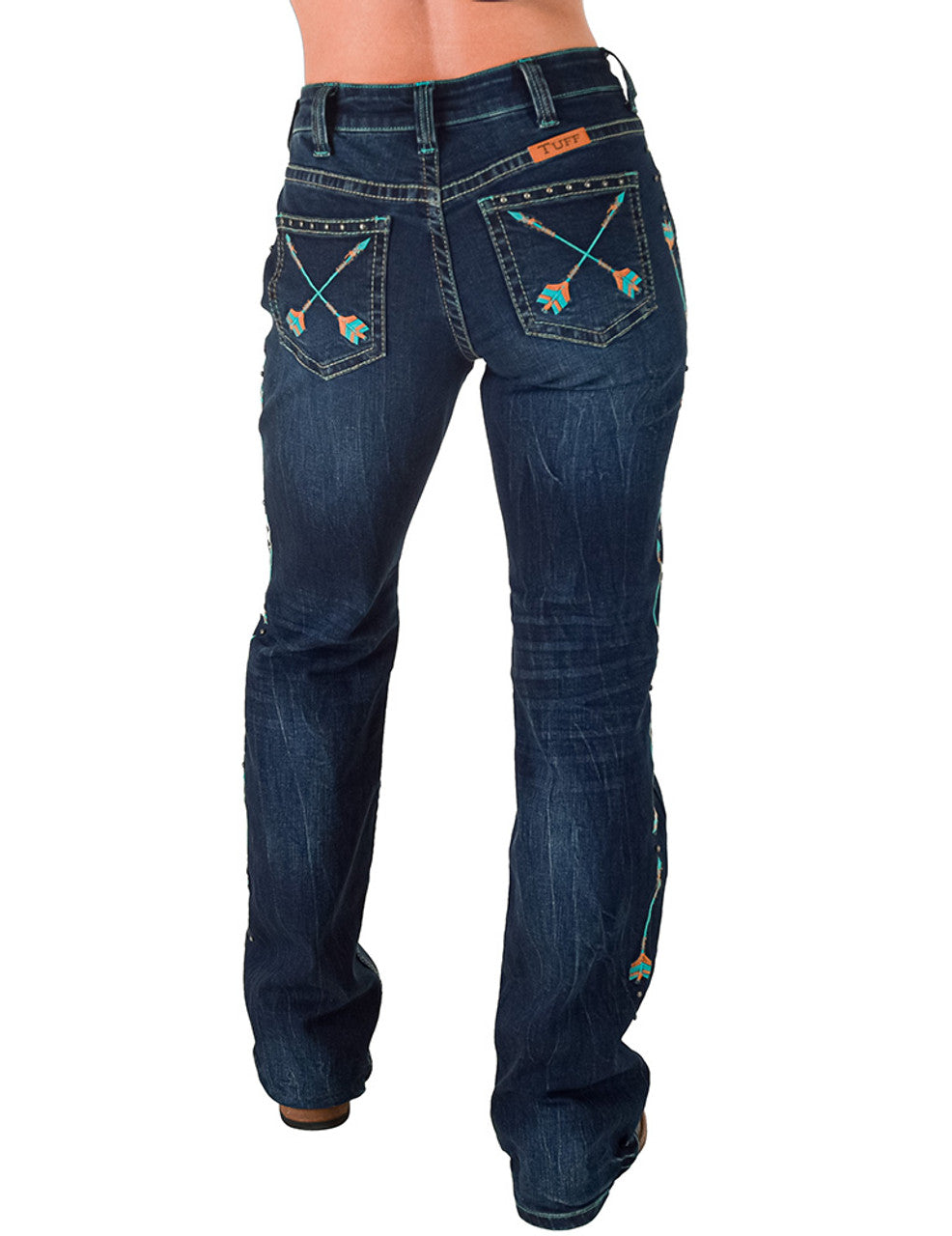 Cowgirl Tuff Jeans - Turquoise Arrows