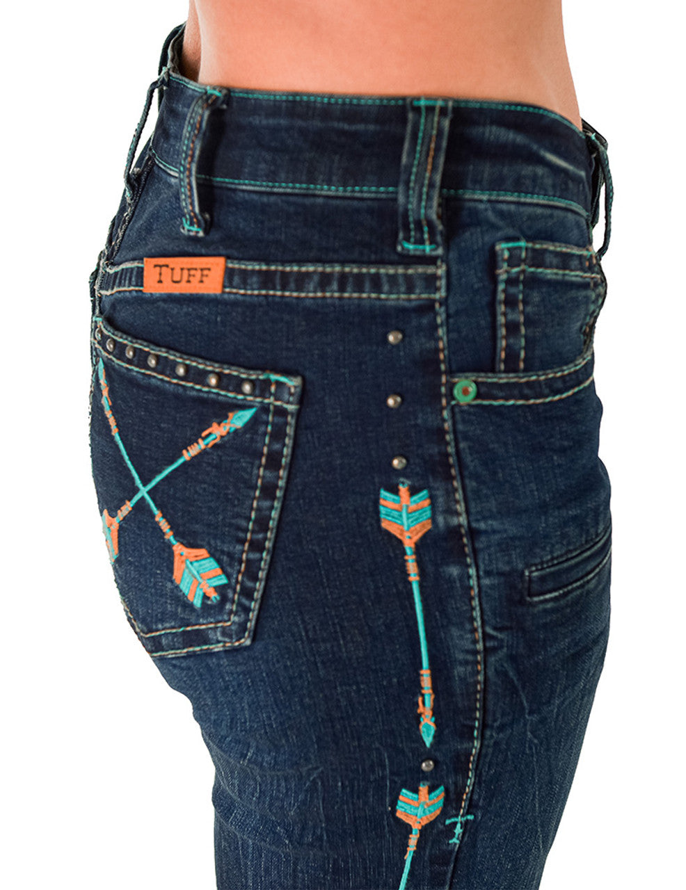 Cowgirl Tuff Jeans - Turquoise Arrows
