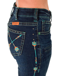 Cowgirl Tuff Jeans - Turquoise Arrows