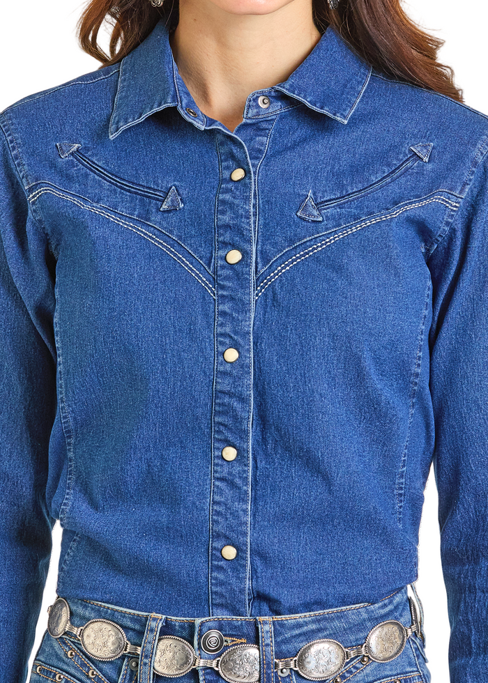 Rock and Roll - Retro Yoked Long Sleeved Snap (LWN2S05807)