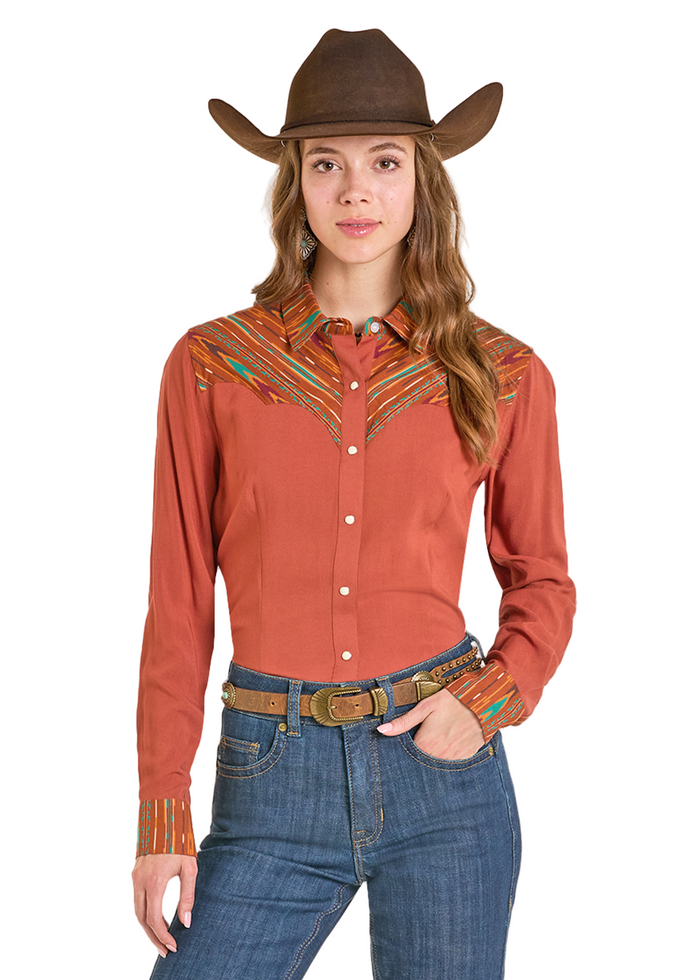 Rock and Roll - Constrast Yoke Long Sleeved Snap (LWN2S07064)