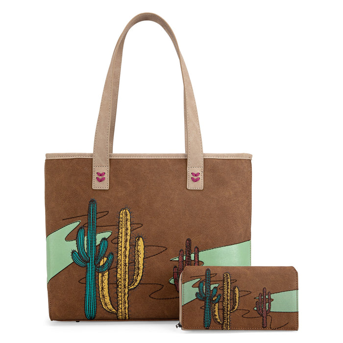 Saguaro Wide Tote & Wallet Set - Brown (MW1309G-8317WB)