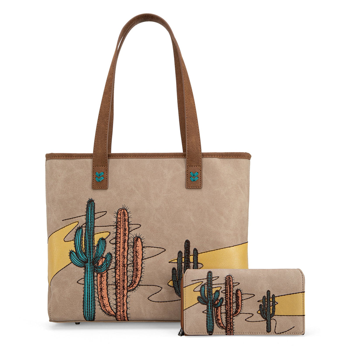 Saguaro Wide Tote & Wallet Set - Cream (MW1309G-8317WC)