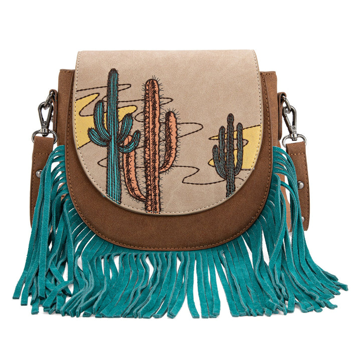 Arizona - Embroidered Fringe Crossbody (Cream)