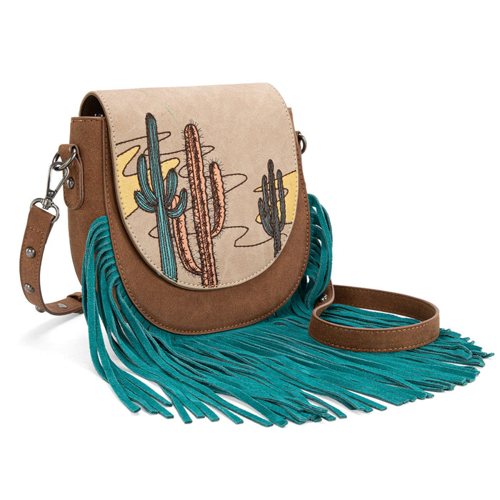 Arizona - Embroidered Fringe Crossbody (Cream)