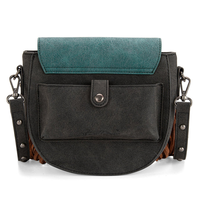 Arizona - Embroidered Fringe Crossbody (Turquoise)