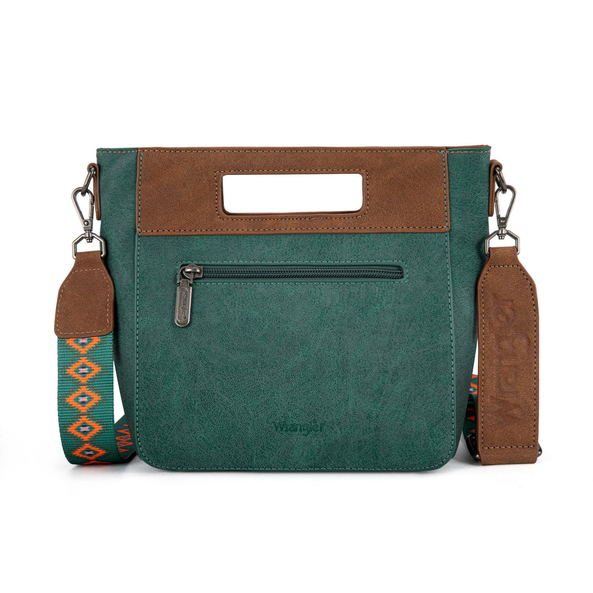 Wrangler Top Handle Aztec Embroidered Crossbody - Turquoise (WG220-9360TQ)