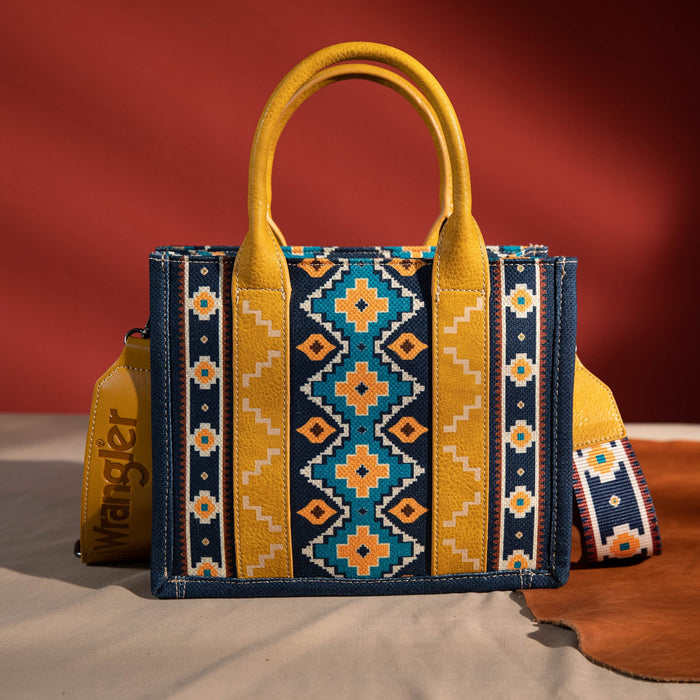 Wrangler Southwest Print Tote - Mustard (WG2203-8120SMU)