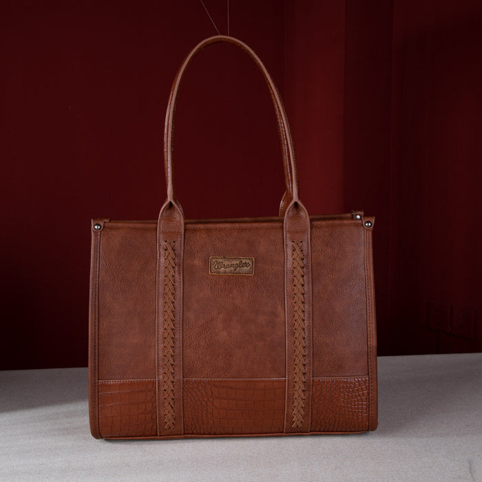 Wrangler Croc Print Tote - Brown