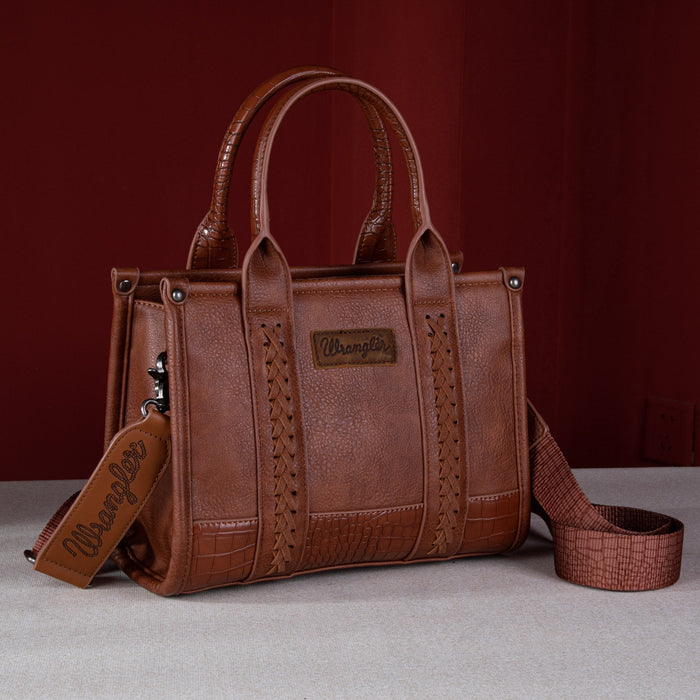 Wrangler Croc Print Tote - Brown