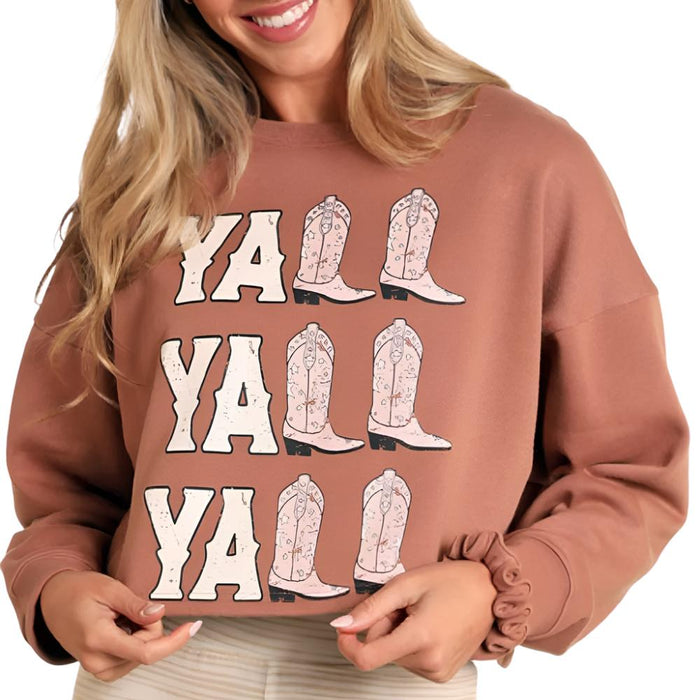 Rock & Roll - Women's Y'all Printed Sweater (AW91T05137)