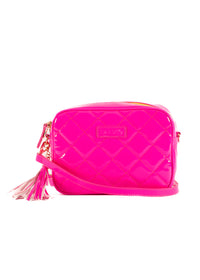Liv & Milly - Sally Quilted Crossbody (Neon Patent Pink)