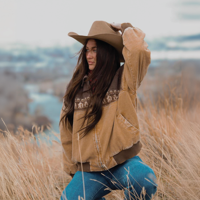 Canvas Bomber Jacket - The Bridger (Brown)
