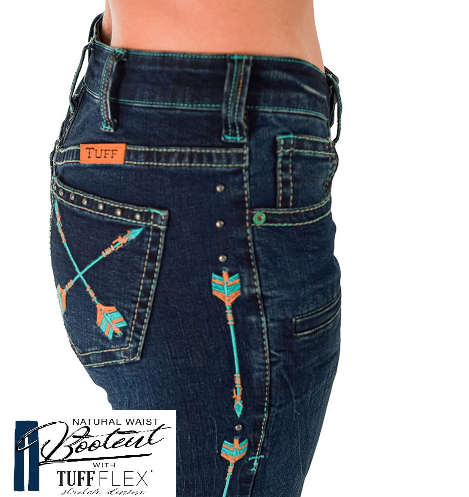 Cowgirl Tuff Jeans - Turquoise Arrows