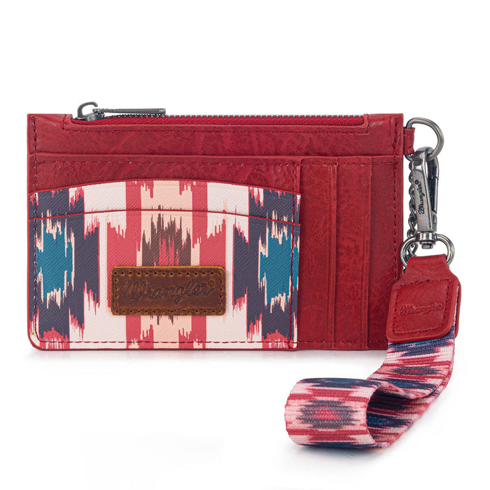 Wrangler Aztec Key Chain Wristlet Card Wallet - Burgundy (WG137-W0092BDY)