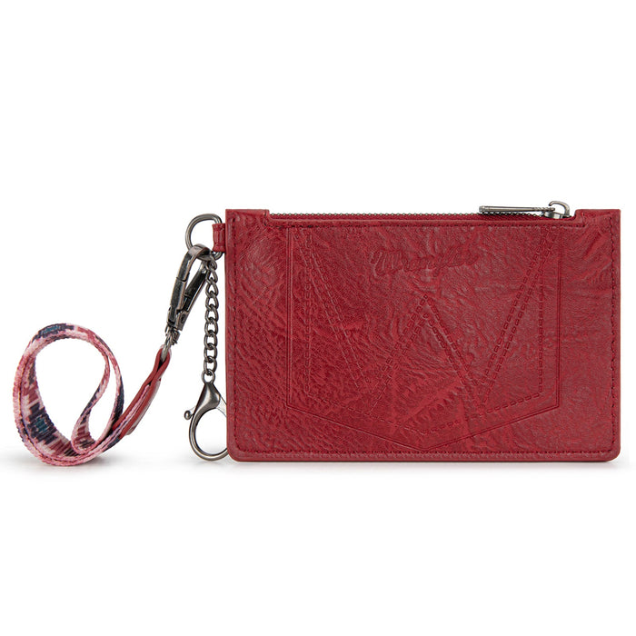 Wrangler Aztec Key Chain Wristlet Card Wallet - Burgundy (WG137-W0092BDY)