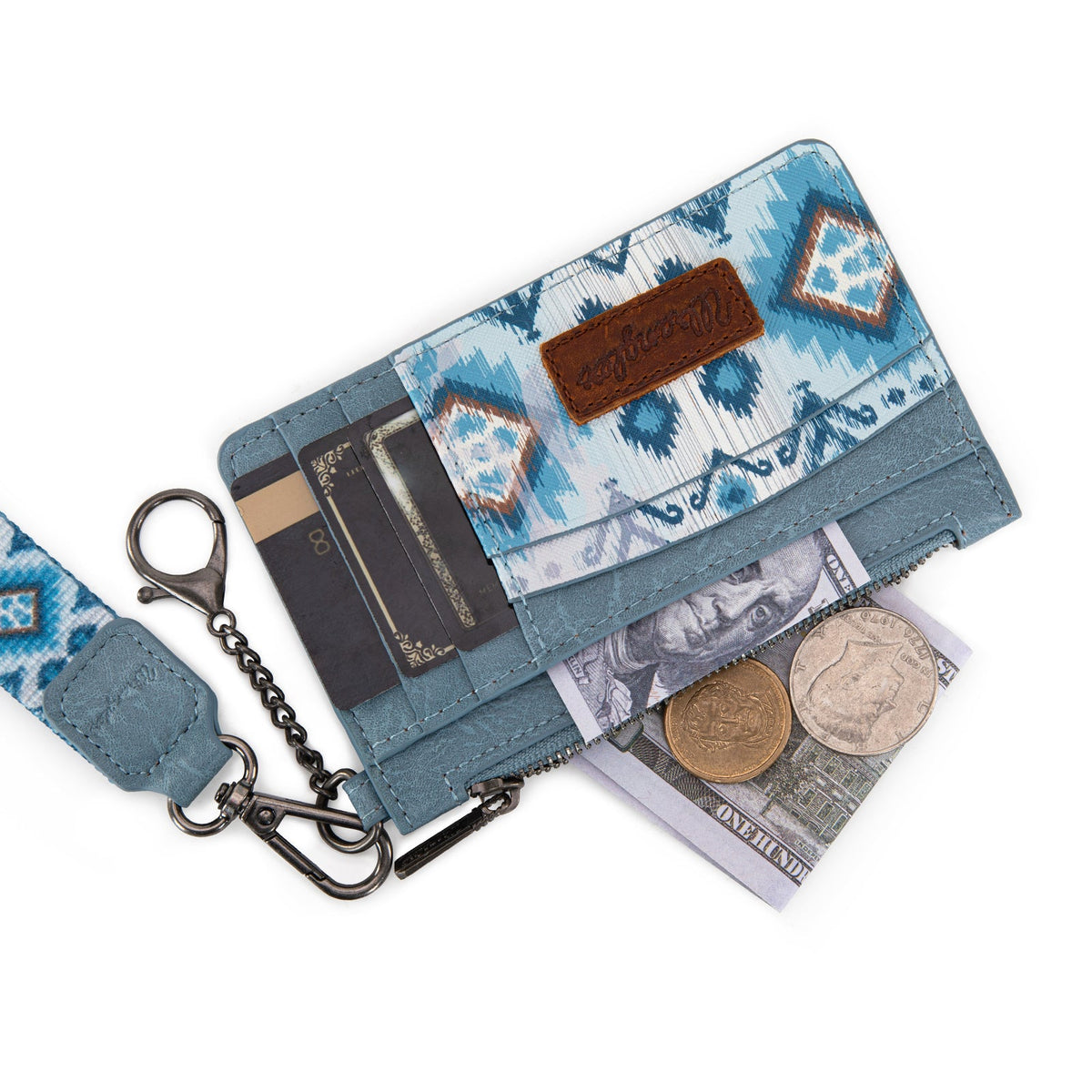 Wrangler Aztec Key Chain Wristlet Card Wallet - Jean (WG137-W0092JN)