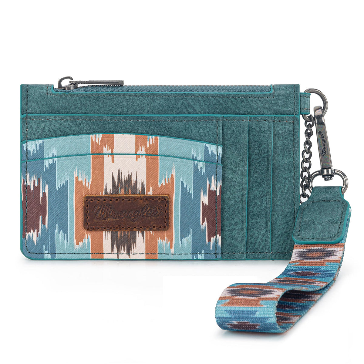 Wrangler Aztec Key Chain Wristlet Card Wallet - Turquoise (WG137-W0092TQ)