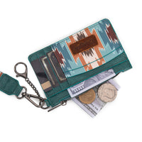 Wrangler Aztec Key Chain Wristlet Card Wallet - Turquoise (WG137-W0092TQ)
