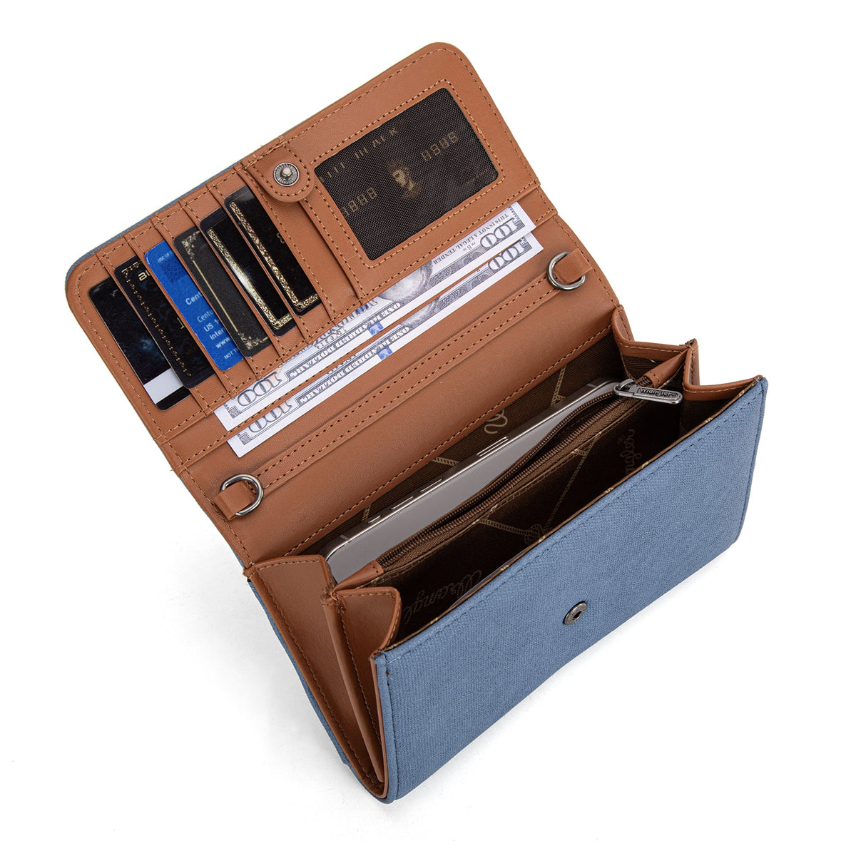 Wrangler Waxed Canvas Crossbody/Wallet - Jean (WG171-1833JN)