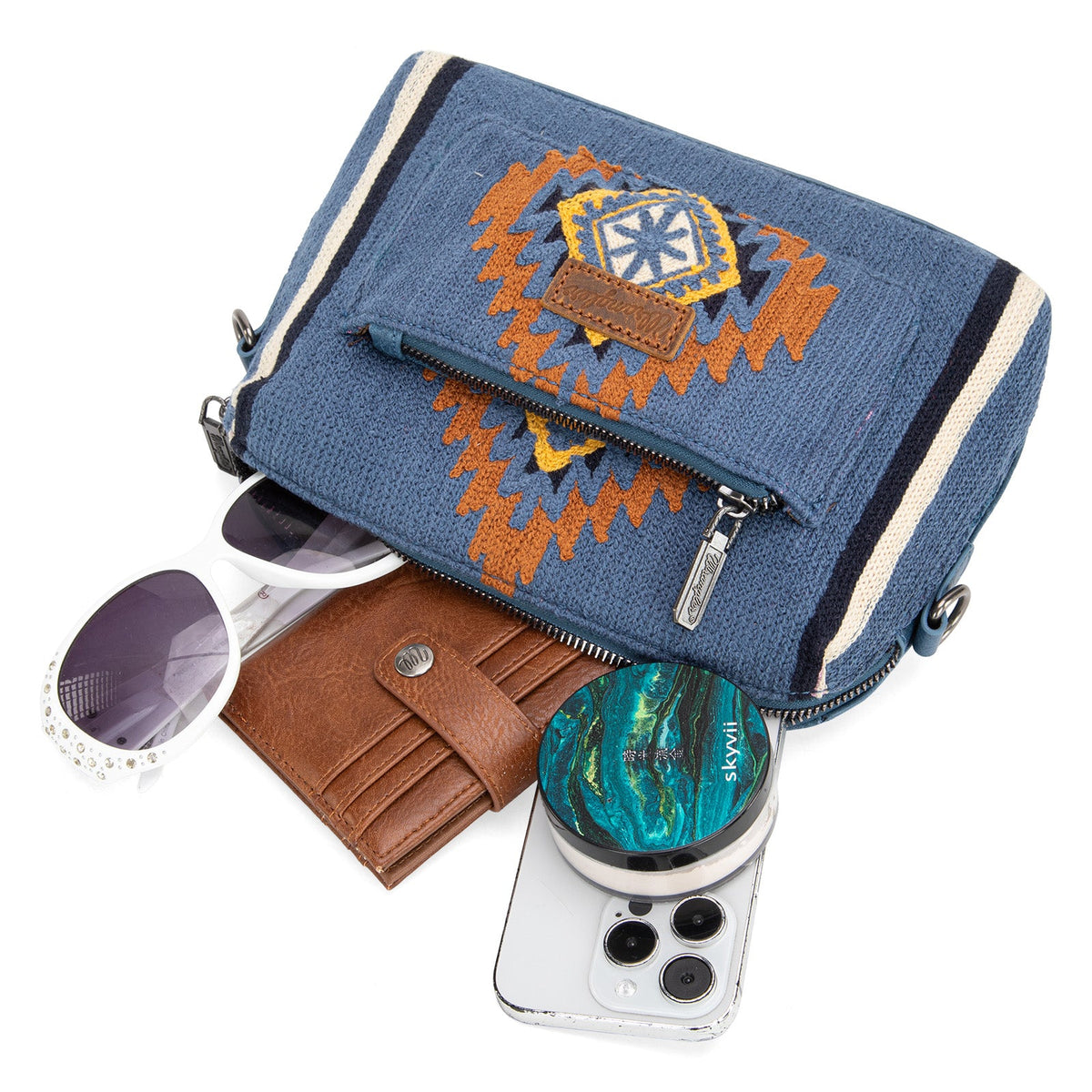 Wrangler Aztec Knitted Crossbody - Jean (WG174-1832JN)