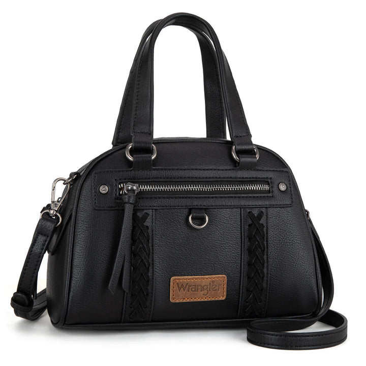 Wrangler Whipstitch Satchel Handbag - Black (WG185-5112BK)