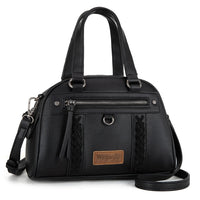 Wrangler Whipstitch Satchel Handbag - Black (WG185-5112BK)