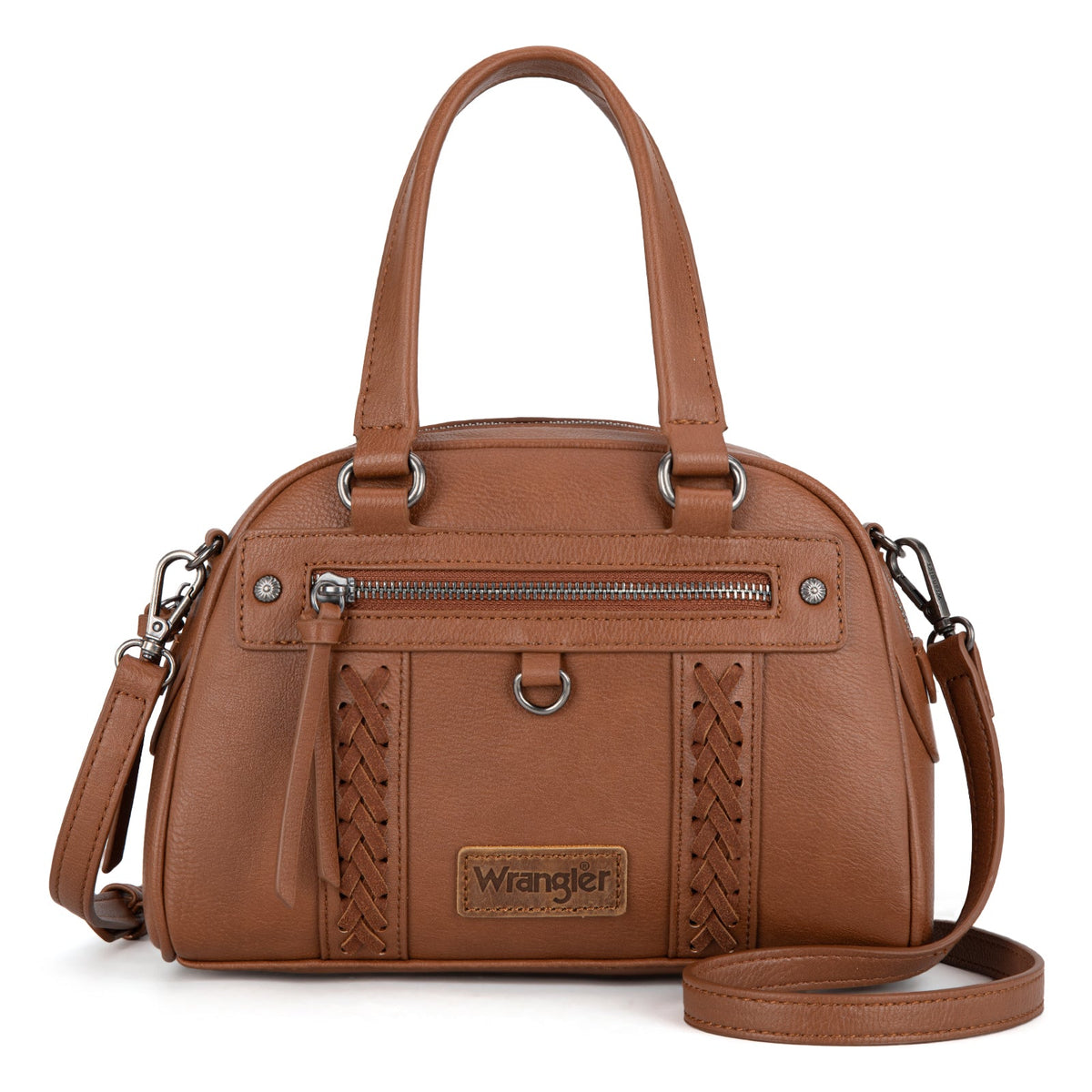 Wrangler Whipstitch Satchel Handbag - Brown (WG185-5112BR)