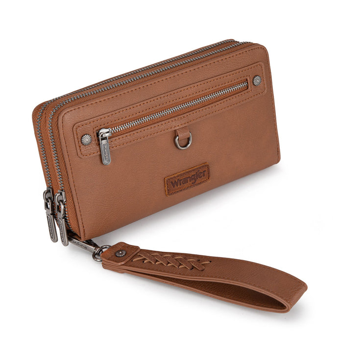 Wrangler Dual Zipper Compartment Wallet - Brown (WG185-W050BR)