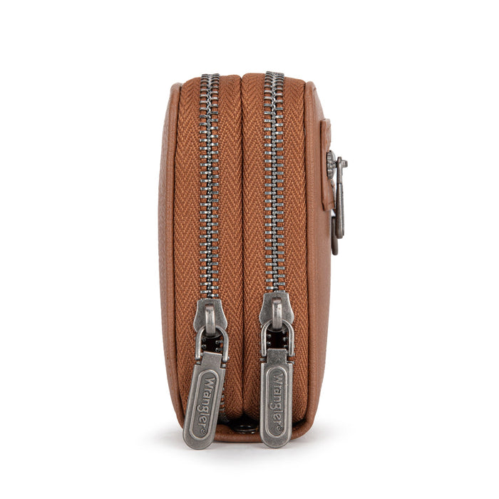 Wrangler Dual Zipper Compartment Wallet - Brown (WG185-W050BR)