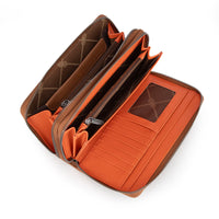 Wrangler Dual Zipper Compartment Wallet - Brown (WG185-W050BR)