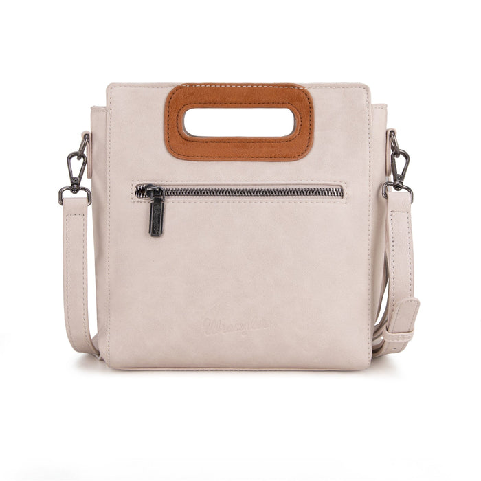 Wrangler Top Handle Boot Scroll Fringe Crossbody - Beige