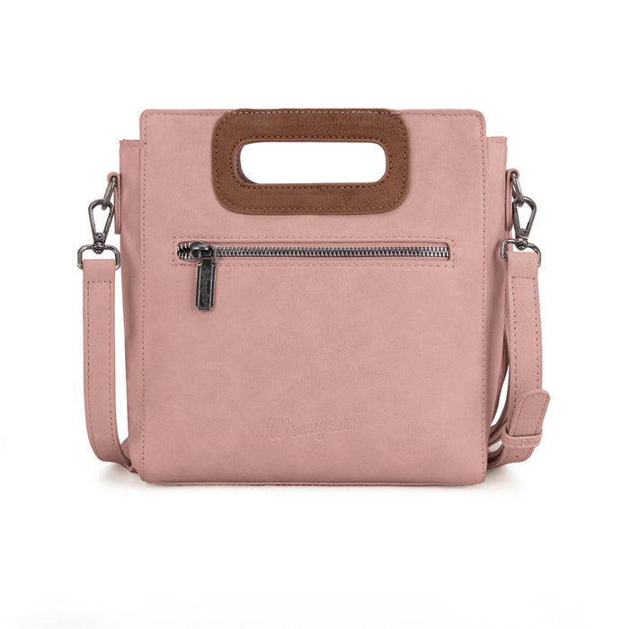 Wrangler Top Handle Boot Scroll Fringe Crossbody - Pink