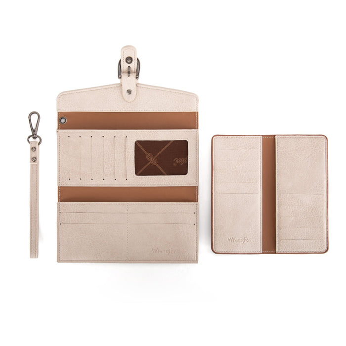 Wrangler Wallet/ Wristlet With Detachable Card Holder - Brown/Tan (WG195-W055BRTN)