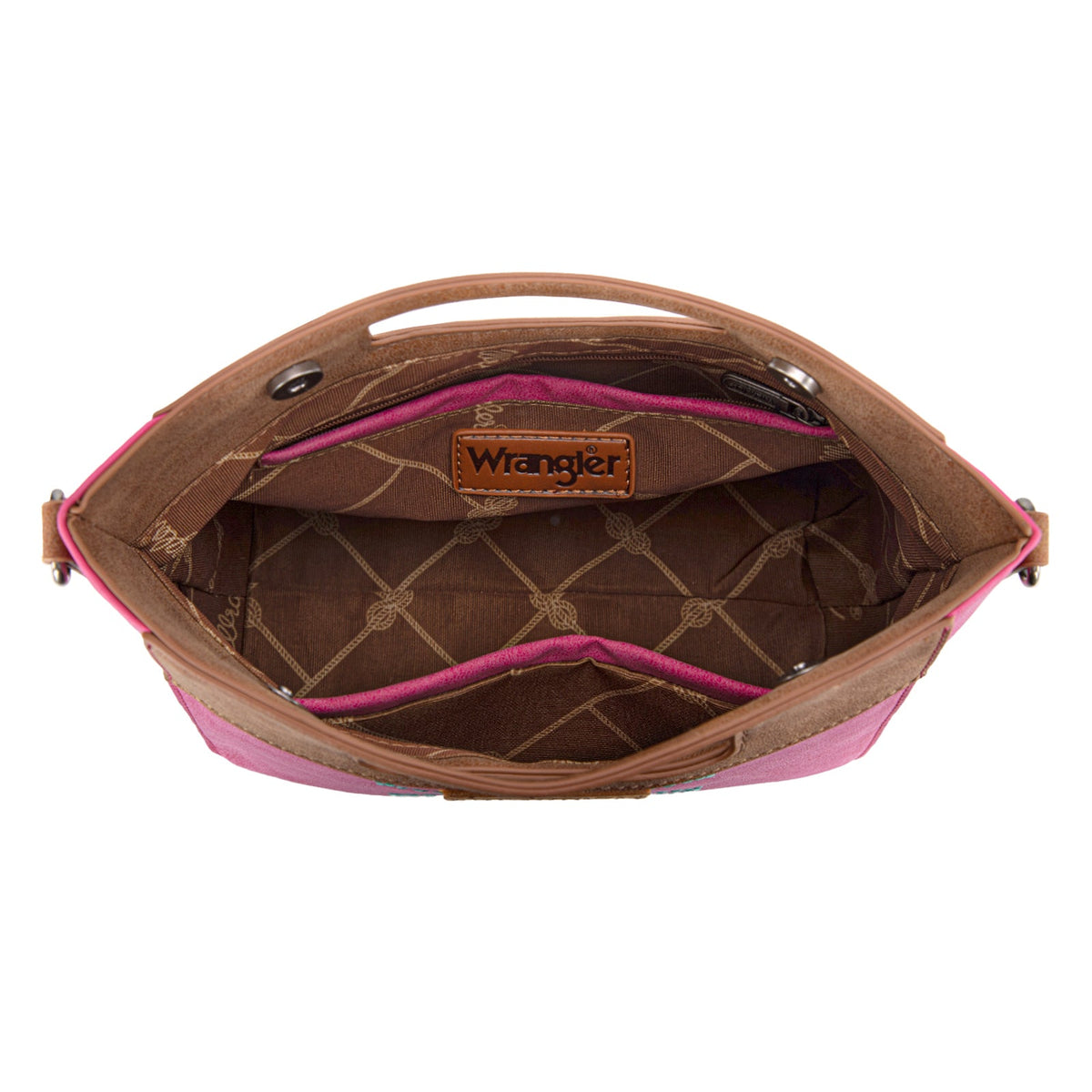 Wrangler Top Handle Aztec Embroidered Crossbody - Hot Pink (WG220-9360HPK)