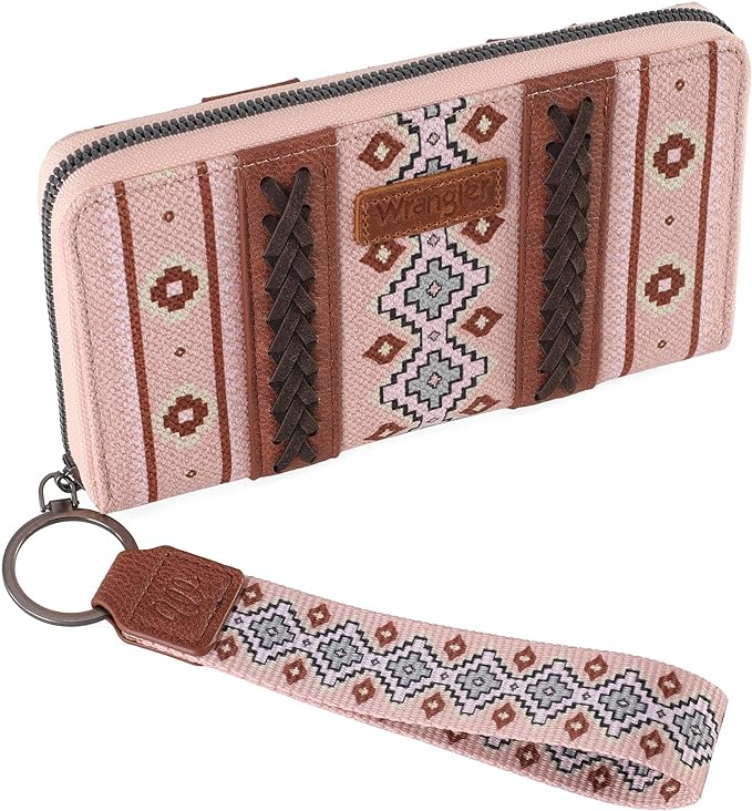 Wrangler Wallet - Pink Aztec