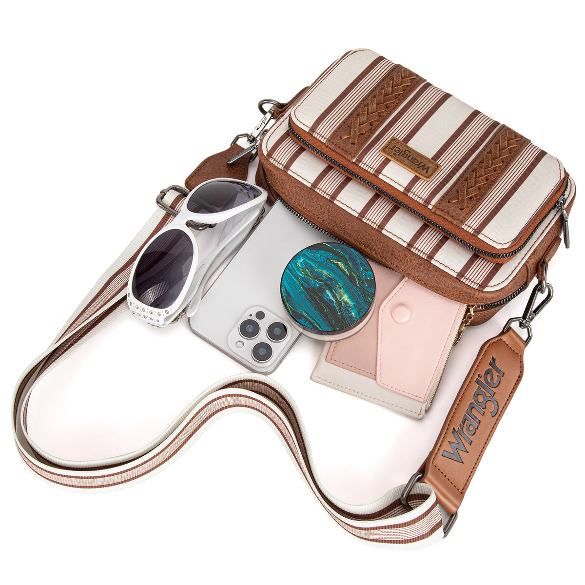Wrangler Aztec Crossbody - Brown Stripe