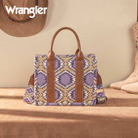 Wrangler Aztec Distressed Print Tote - Purple (WG221-8120PP)