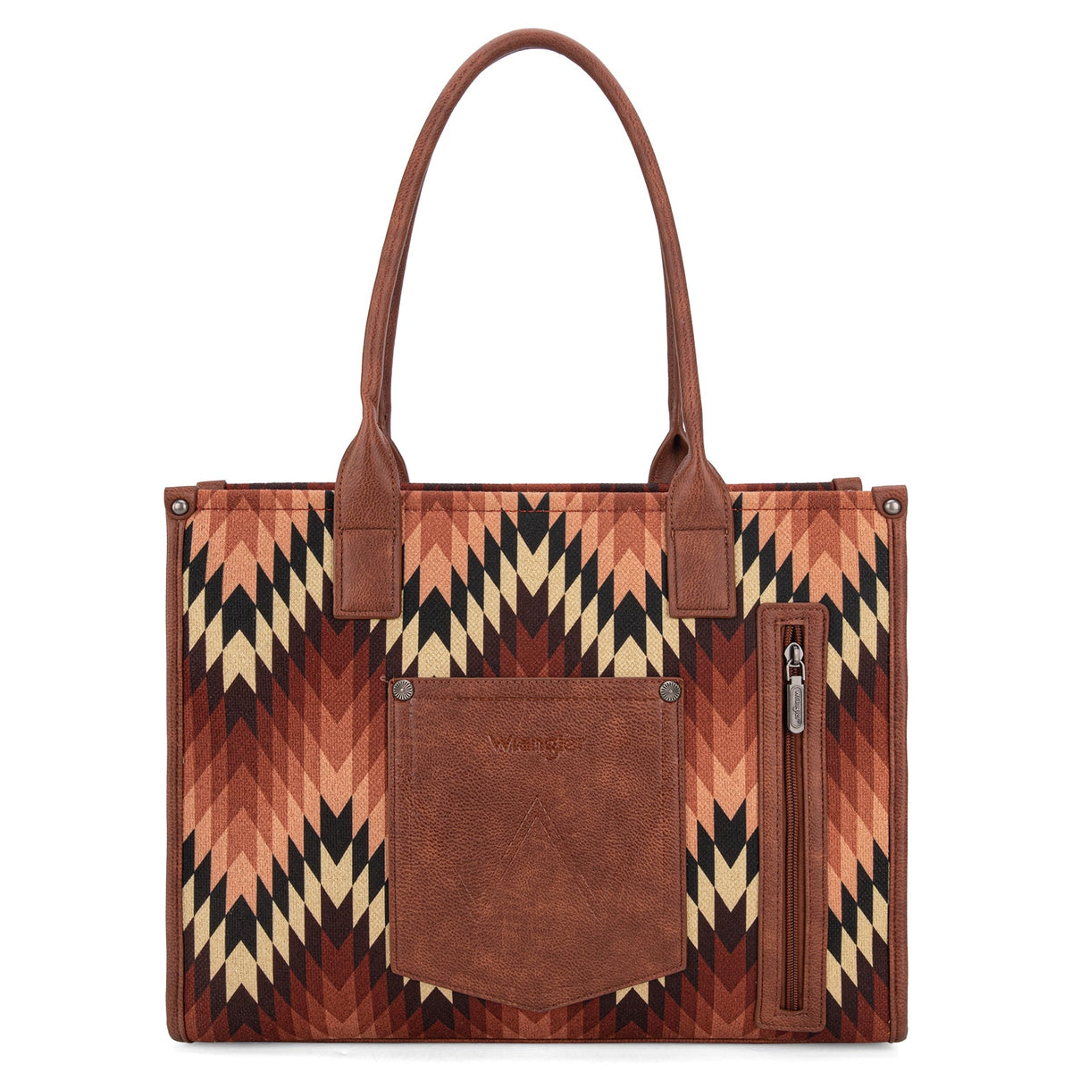 Wrangler Southwest Print Wide Tote - Brown (WG2211-8119BR)