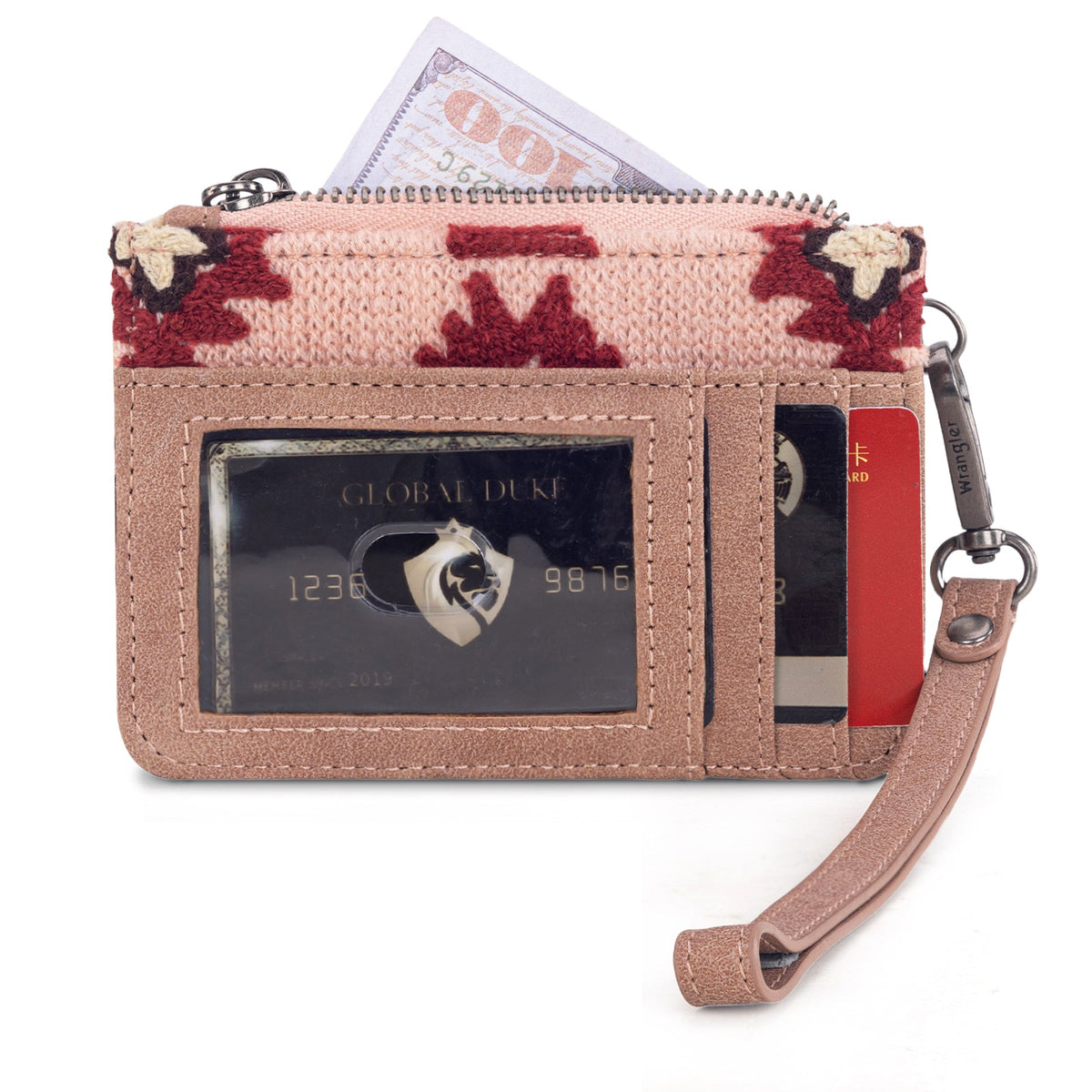 Wrangler Aztec Print Card Wallet - Dark Pink (WG226-W0069DPK)