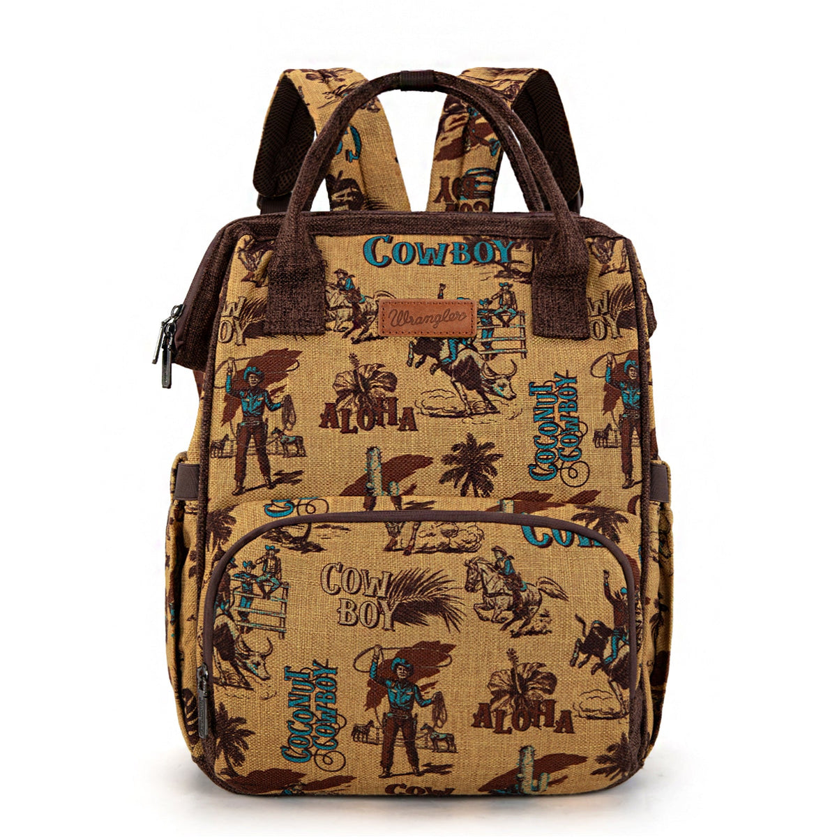 Wrangler Vintage Retro Cowboy Cool Print Backpack -Yellow (WG60-9110DK-YL)
