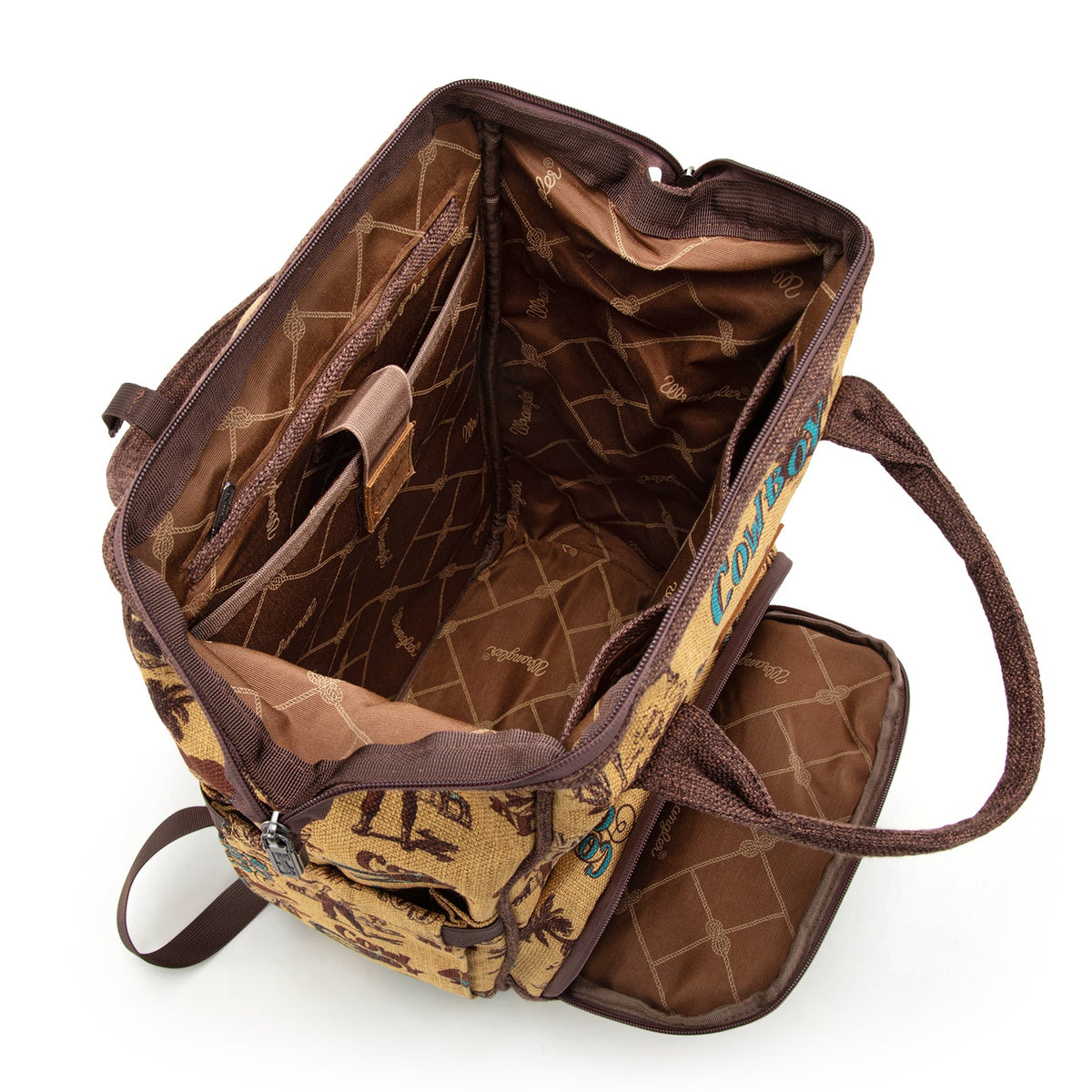 Wrangler Vintage Retro Cowboy Cool Print Backpack -Yellow (WG60-9110DK-YL)