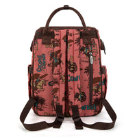 Wrangler Vintage Retro Cowboy Cool Print Backpack - Hot Pink (WG60-9110HPK)