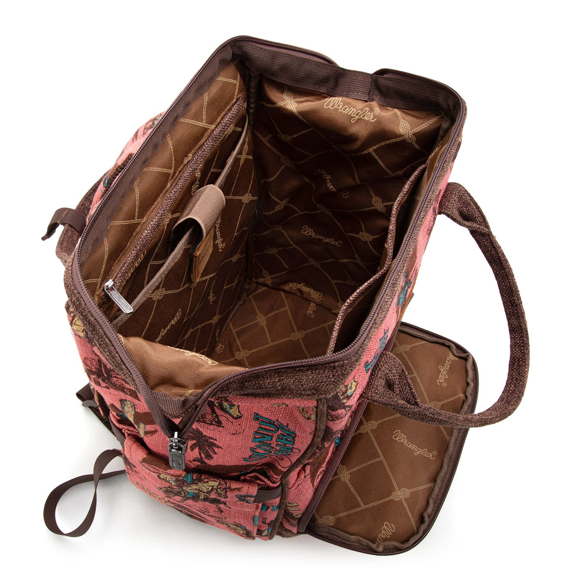 Wrangler Vintage Retro Cowboy Cool Print Backpack - Hot Pink (WG60-9110HPK)