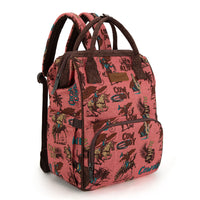 Wrangler Vintage Retro Cowboy Cool Print Backpack - Hot Pink (WG60-9110HPK)