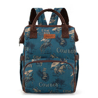 Wrangler Vintage Retro Cowboy Cool Print Backpack -Jean (WG60-9110JN)