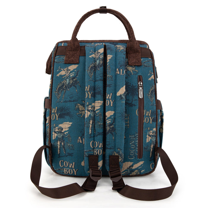Wrangler Vintage Retro Cowboy Cool Print Backpack -Jean (WG60-9110JN)